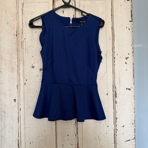 Forever 21 Navy Sleeveless Peplum Top